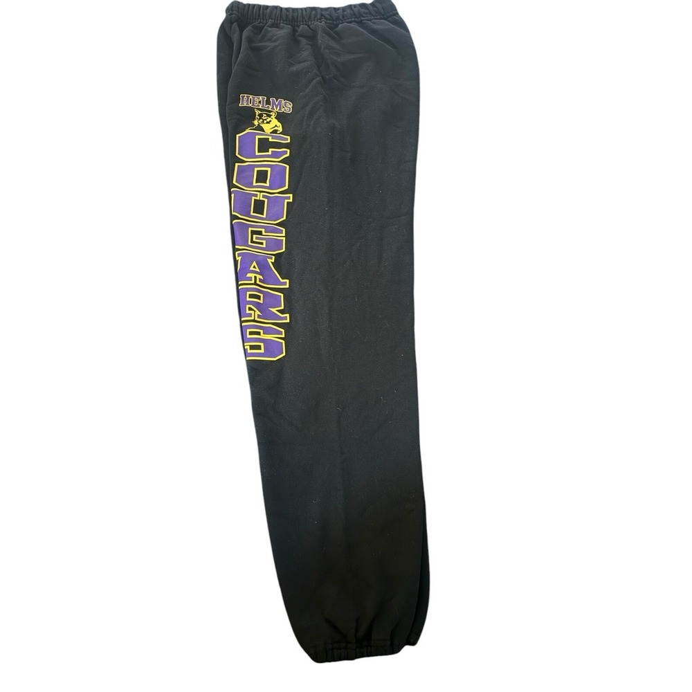 Jerzees Men's NuBlend -Helms Cougars Logo Fleece Elastic Sweatpants Black Small